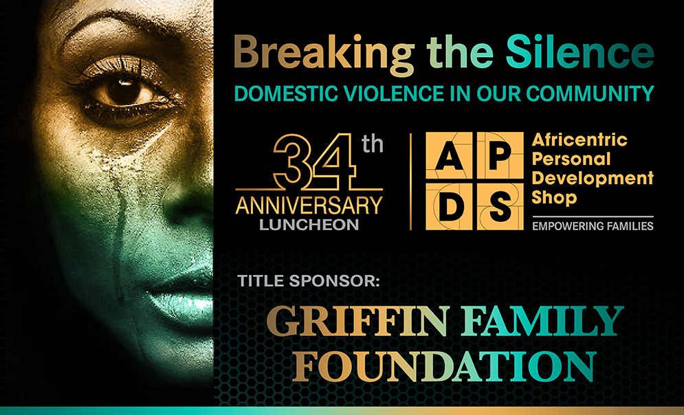 APDS 34th-Anniversary Banner with Breaking The Silence on Domestic Violence iNVITATION